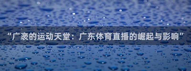 “广袤的运动天堂：广东体育直播的崛起与影响”